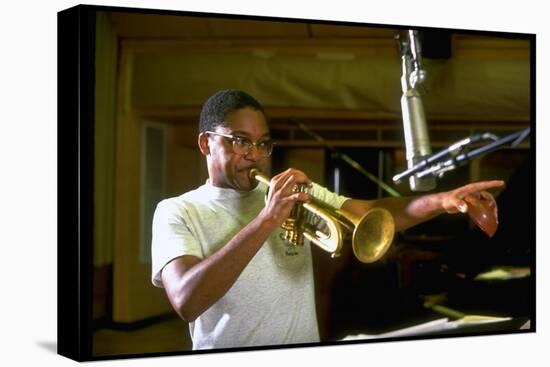 Trumpeter Wynton Marsalis Playing His Instrument, at Recording Session-Ted Thai-Premier Image Canvas