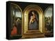 Tryptych: Enthroned Madonna and Child, St Catherine of Alexandria and St Barbara-null-Premier Image Canvas