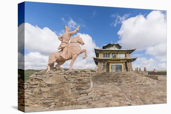 Tsorjiin Khureenii temple and Genghis Khan statue, Middle Gobi province, Mongolia, Central Asia, As-Francesco Vaninetti-Premier Image Canvas