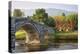 Tu Hwnt I'R Bont Tearoom and Pont Fawr (Big Bridge) in Autumn, Llanrwst, Snowdonia, Conwy, Wales-Stuart Black-Premier Image Canvas