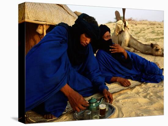 Tuareg Men Preparing for Tea Ceremony Outside a Traditional Homestead, Timbuktu, Mali-Ariadne Van Zandbergen-Premier Image Canvas