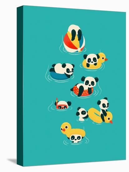 Tubing Pandas-Jay Fleck-Stretched Canvas