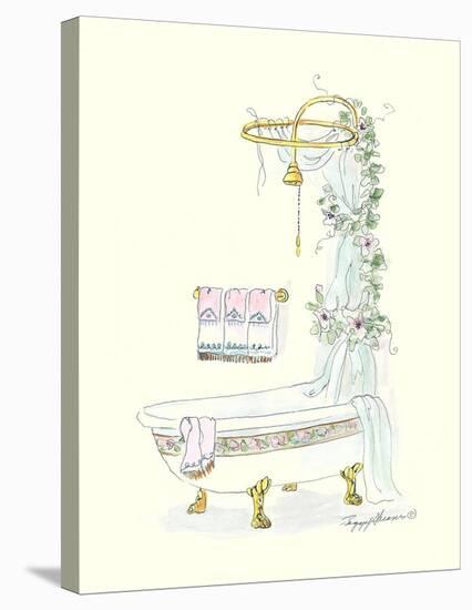 Tubs With Curtains-Bathtime Opulence-Peggy Abrams-Stretched Canvas