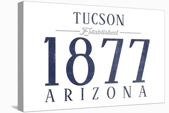 Tucson, Arizona - Established Date (Blue)-Lantern Press-Stretched Canvas