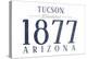 Tucson, Arizona - Established Date (Blue)-Lantern Press-Stretched Canvas