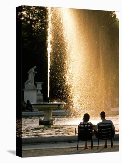 Tuileries Garden Fountain, Paris, France-David Barnes-Premier Image Canvas