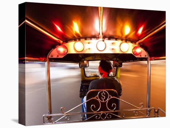 Tuk Tuk or Auto Rickshaw in Motion at Night, Bangkok, Thailand-Gavin Hellier-Premier Image Canvas