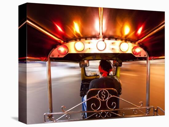 Tuk Tuk or Auto Rickshaw in Motion at Night, Bangkok, Thailand-Gavin Hellier-Premier Image Canvas