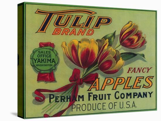 Tulip Apple Crate Label - Yakima, WA-Lantern Press-Stretched Canvas