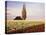 Tulip Field with Barn and Poplar Tree, Skagit Valley, Washington, USA-Charles Crust-Premier Image Canvas