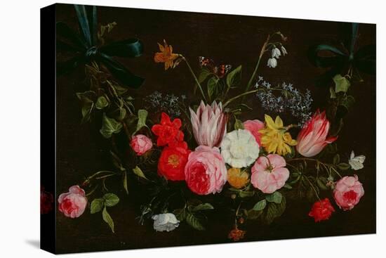 Tulips, Peonies and Butterflies-Jan Van, The Elder Kessel-Premier Image Canvas