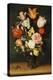 Tulips, Roses and Other Flowers in a Glass Vase-Hendrik Avercamp-Premier Image Canvas