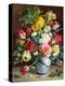 Tulips, Roses, Narcissi and other Flowers in a Blue and White Vase-Klausner R.-Premier Image Canvas