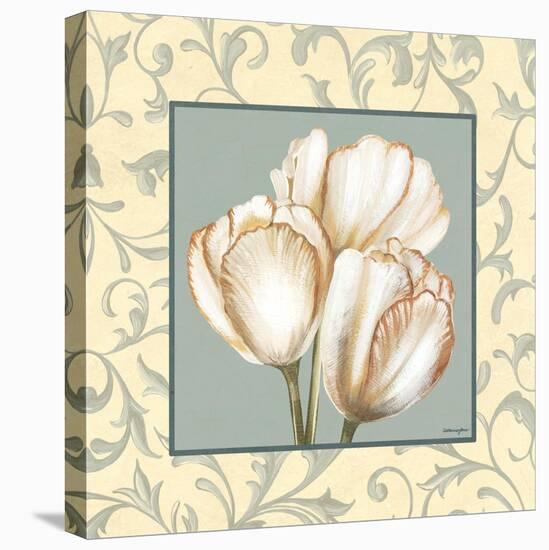 Tulips With Scroll-Catherine Jones-Stretched Canvas