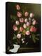 Tulips, Yellow and Pink Roses in a Glass Vase-Jan Philip Van Thielen-Premier Image Canvas