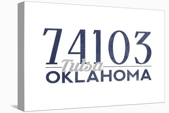 Tulsa, Oklahoma - 74103 Zip Code (Blue)-Lantern Press-Stretched Canvas