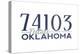 Tulsa, Oklahoma - 74103 Zip Code (Blue)-Lantern Press-Stretched Canvas