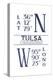 Tulsa, Oklahoma - Latitude and Longitude (Blue)-Lantern Press-Stretched Canvas