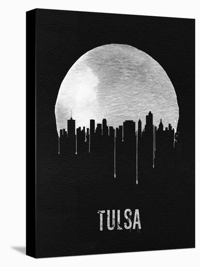 Tulsa Skyline Black-null-Stretched Canvas