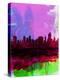 Tulsa Watercolor Skyline 2-NaxArt-Stretched Canvas