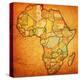 Tunisia on Actual Map of Africa-michal812-Stretched Canvas