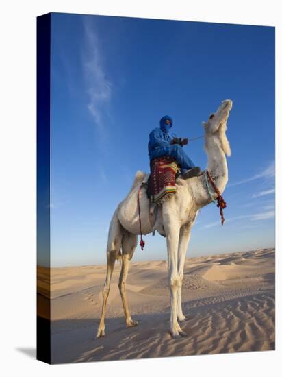 Tunisia, Sahara Desert, Douz, Great Dune, Rider and Camel-Walter Bibikow-Premier Image Canvas