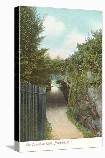 Tunnel in Cliff Walk, Newport, Rhode Island-null-Stretched Canvas