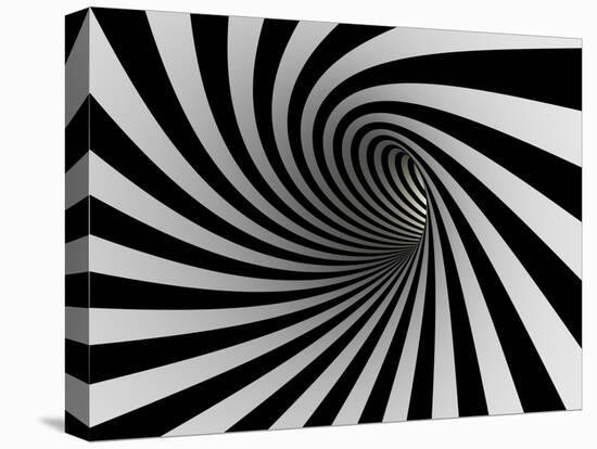 Tunnel Of Black And White Lines-iuyea-Stretched Canvas