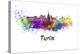 Turin Skyline in Watercolor-paulrommer-Stretched Canvas