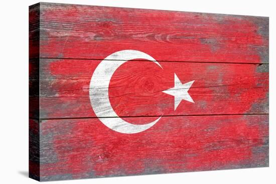 Turkey Country Flag - Barnwood Painting-Lantern Press-Stretched Canvas