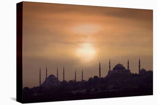 Turkey, Istanbul, Blue Mosque and Hagia Sophia, Sunset-Daryl Benson-Premier Image Canvas