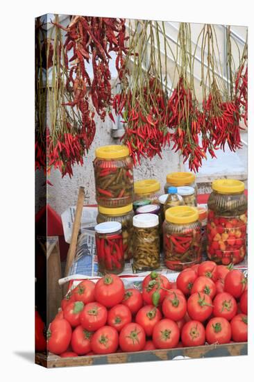 Turkey, Izmir, Kusadasi. Local market, red peppers and tomatoes.-Emily Wilson-Premier Image Canvas