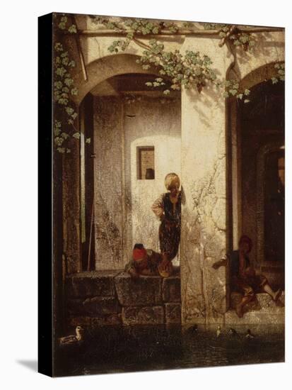 Turkish Children at a Fountain, 1846-Alexandre Gabriel Decamps-Premier Image Canvas