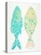 Turquoise Cream Indonesian Fish-Cat Coquillette-Premier Image Canvas