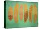 Turquoise & Gold Feather 1-Natasha Wescoat-Premier Image Canvas