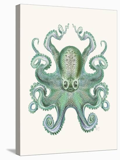 Turquoise Octopus and Squid a-Fab Funky-Stretched Canvas