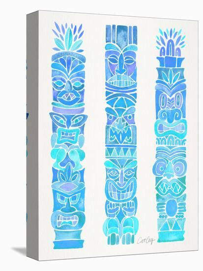 Turquoise Ombre Tiki Totems-Cat Coquillette-Premier Image Canvas