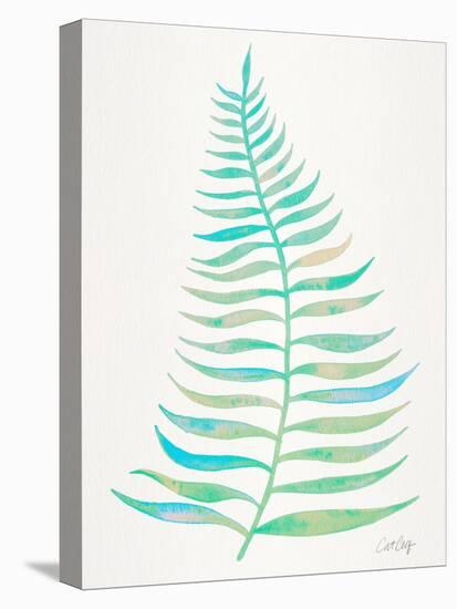 Turquoise Palm Leaf-Cat Coquillette-Premier Image Canvas