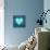 Turquoise Vintage Heart on Blue Denim Fabric-Anna-Mari West-Stretched Canvas displayed on a wall