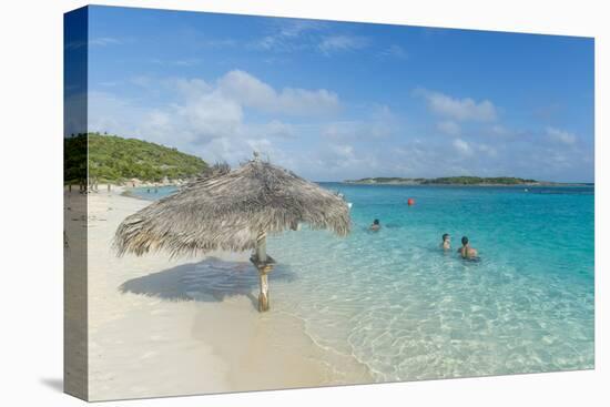 Turquoise Waters and a White Sand Beach, Exumas, Bahamas, West Indies, Caribbean, Central America-Michael Runkel-Premier Image Canvas