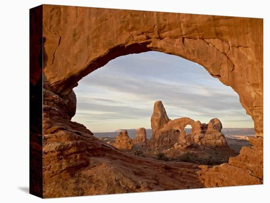 Turret Arch Through North Window at Dawn, Arches National Park, Utah, USA-James Hager-Premier Image Canvas