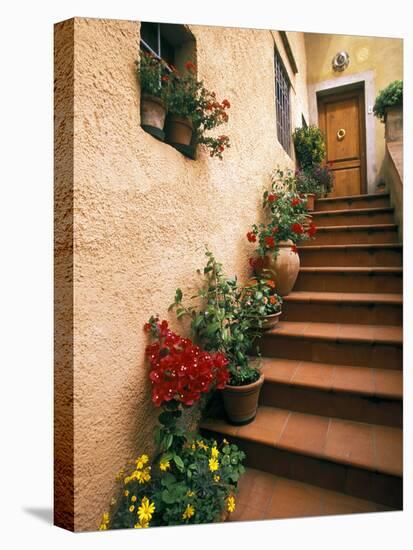 Tuscan Staircase, Italy-Walter Bibikow-Premier Image Canvas