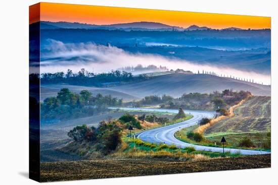 Tuscany Foggy Landscape at Sunrise, Italy-sborisov-Premier Image Canvas