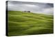 Tuscany, Val D'Orcia, Italy. Cypress Trees in Green Meadow Field with Clouds Gathering-Francesco Riccardo Iacomino-Premier Image Canvas