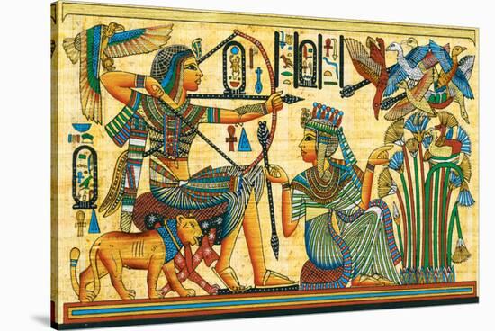 Tutankhamun Hunting Birds-null-Stretched Canvas