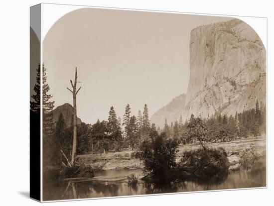 Tutucanula - El Capitan 3600 ft. Yosemite, California, 1861-Carleton Watkins-Stretched Canvas