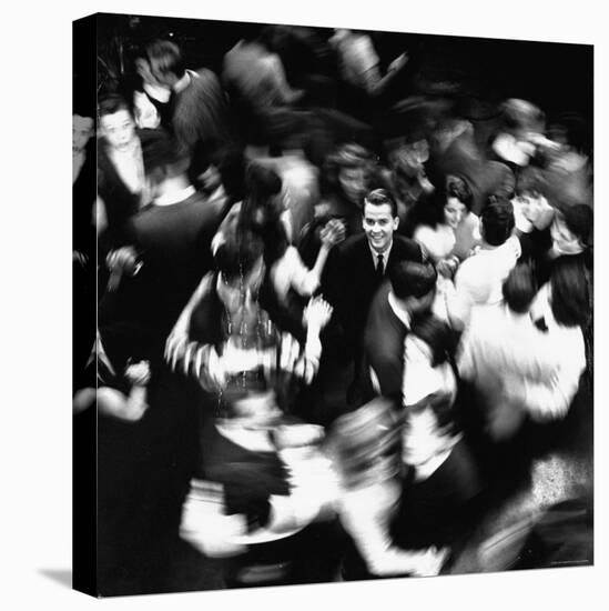 TV Host Dick Clark in Middle of Teenage Dancers on Dance Floor During American Bandstand Show-Paul Schutzer-Premier Image Canvas