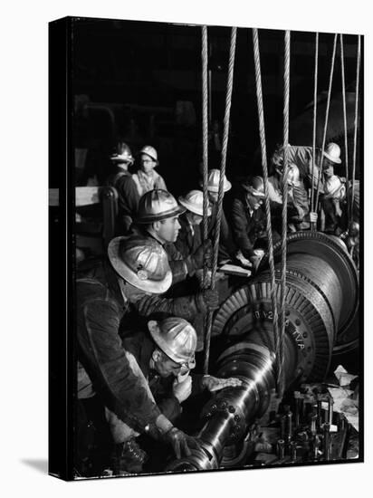 TVA Workers Installing Huge Generator at World's Largest Coal Fueled Steam Plant-Margaret Bourke-White-Premier Image Canvas