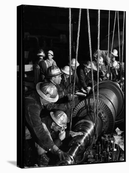 TVA Workers Installing Huge Generator at World's Largest Coal Fueled Steam Plant-Margaret Bourke-White-Premier Image Canvas