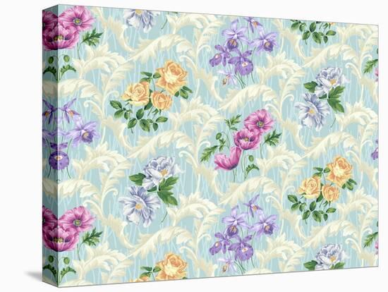 Twiggy Scroll Floral Aqua-Bill Jackson-Premier Image Canvas